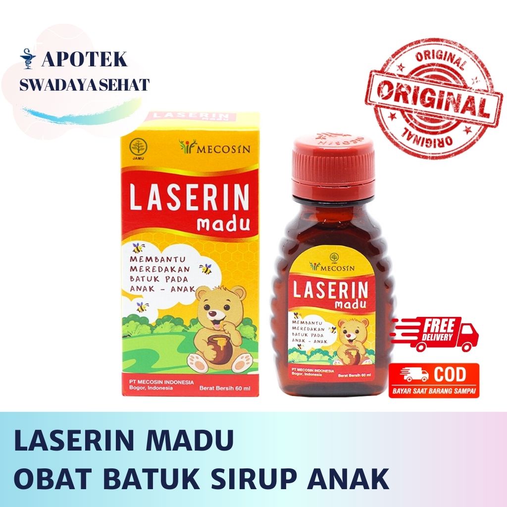 LASERIN MADU 100ML 60 ML 30ML - Sirup Obat Batuk Anak Favorit Laserine