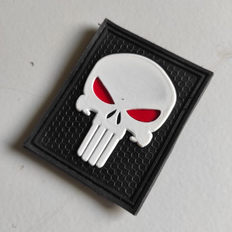 PATCH RUBBER LOGO PUNISER KOTAK/TEMPELAN EMBLEM KARET VELCRO TACTICAL