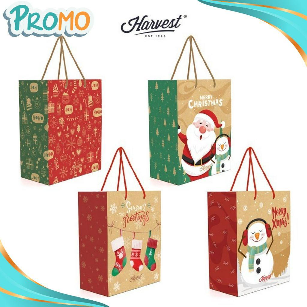 

BARANG TERUPDATE Paper Bag Natal Christmas Harvest Merry Xmas M Paket isi 4