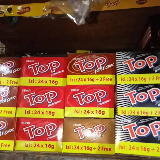 

Wafer TOP Renyah box PROMO isi 24 (24+2PCSx16gr)