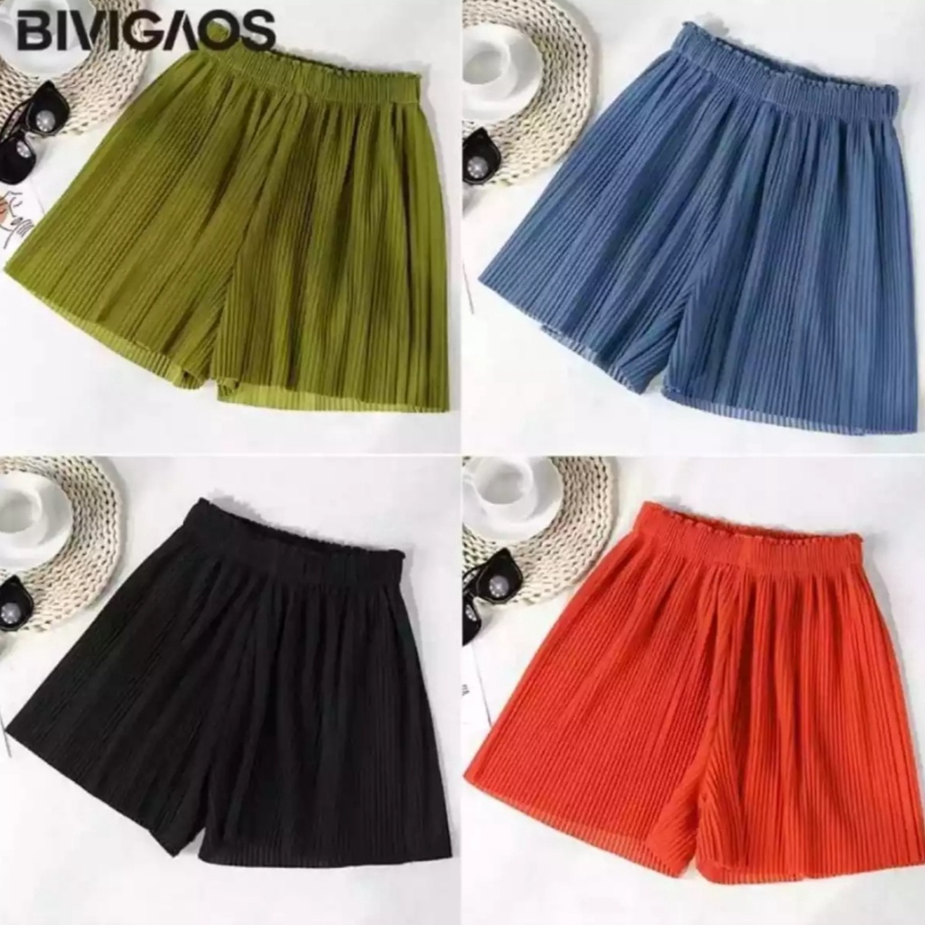 RECOMMENDED Hotpants Plisket Celana Pendek Plisket Lidi Jumbo Short Wanita Celana Pendek Santai