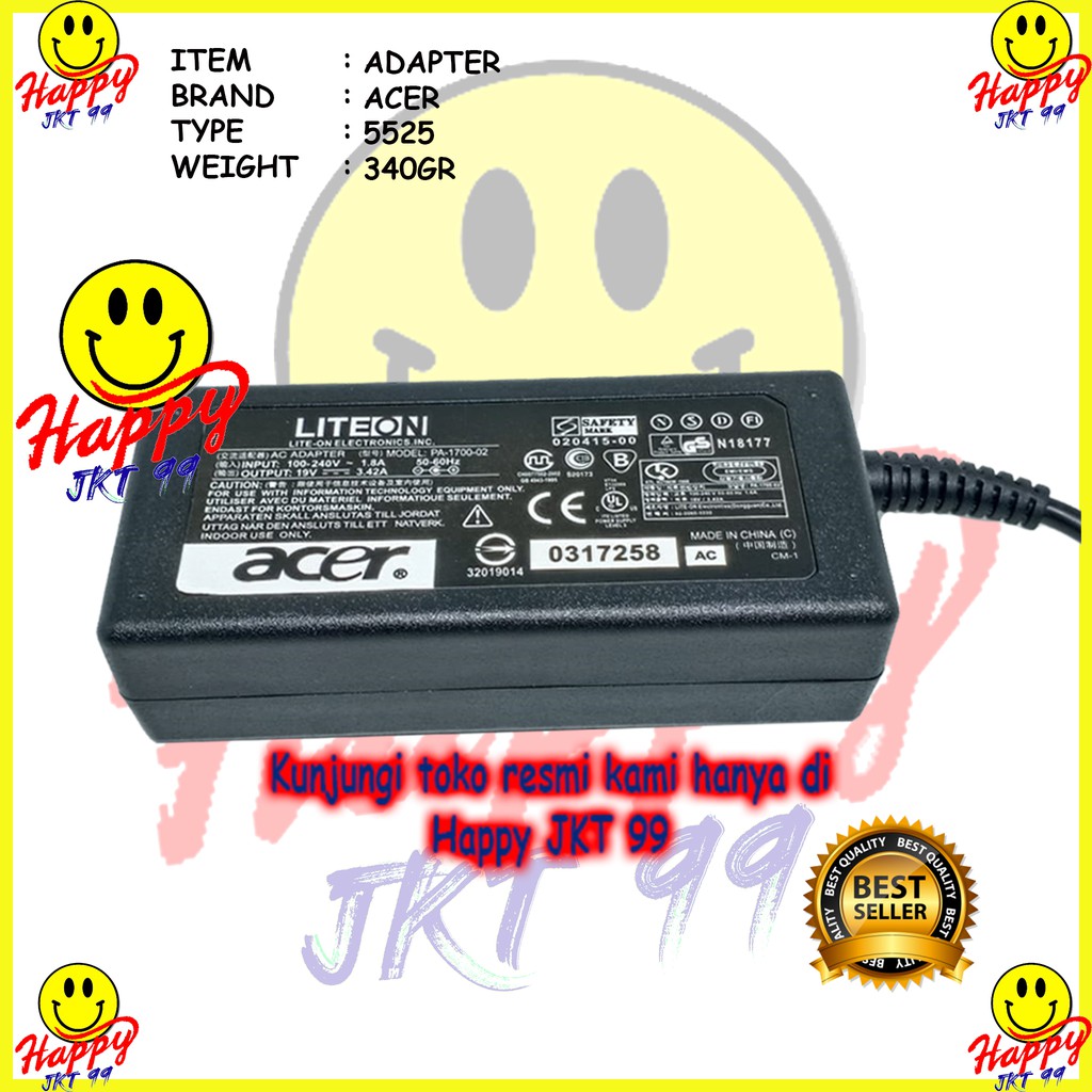 [ HAPPY JKT 99 ] ADAPTOR CHARGER LAPTOP ACER ASPIRE E1-470 E5-471 E5-411G E5-411