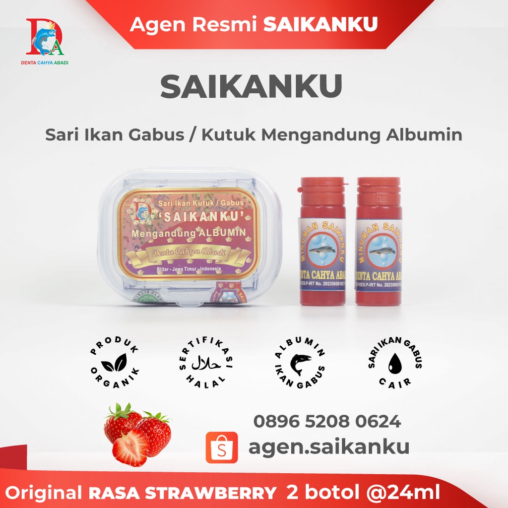 

Sari Ikan Gabus / Kutuk, SAIKANKU Rasa Strawberry