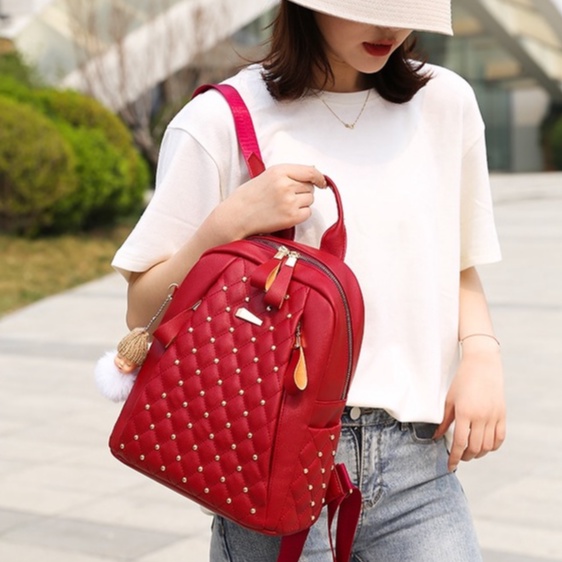 BJ71055 - BLACK/BLUE/GREEN/RED/YELLOW - TAS RANSEL PUNGGUNG BACKPACK TAS WANITA FASHION IMPORT MODIS ELEGAN TERMURAH TERLARIS TERBARU BAGSTORE JAKARTA TAS BATAM CR7240 GT1860 BQ3688