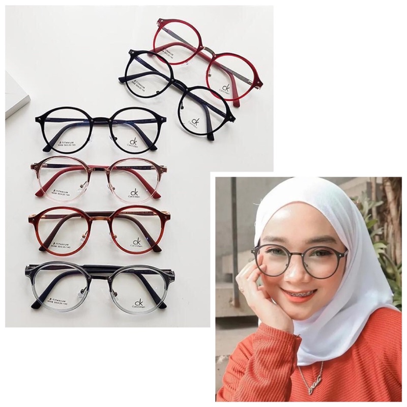GROSIR TERMURAH frame kacamata 6008 lensa minus anti radiasi photocromic silinder bulat premium AL K