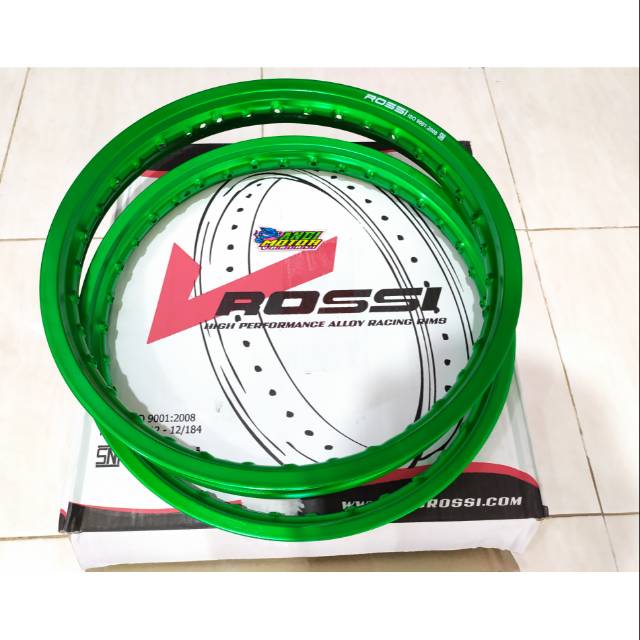 Lingkaran Velg rossi wm hijau ring 17 tersedia ukuran 140, 160 satu set