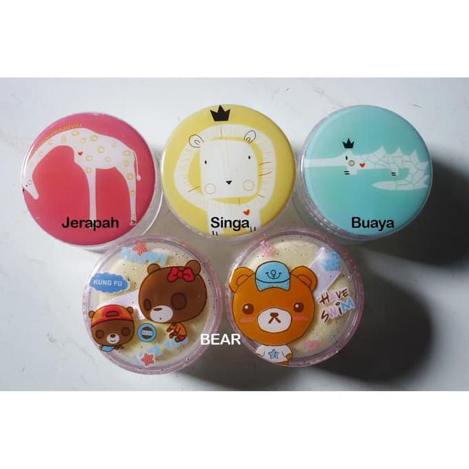TERJAMIN AMAN AK001 Tempat Bedak Tabur Mini Cartoon Loose Powder Case Wadah Travel