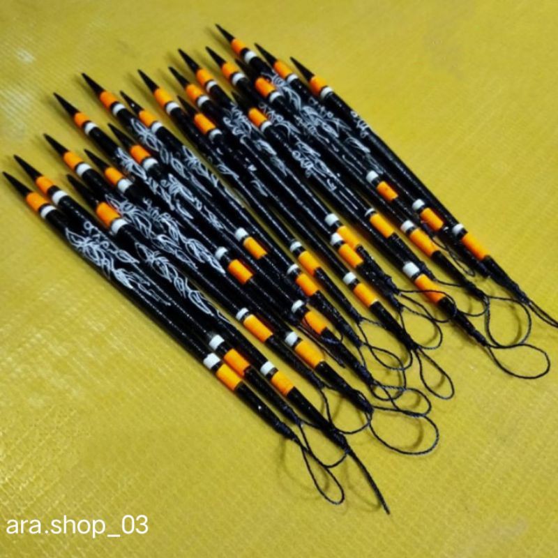 PELAMPUNG PANCING IKAN MAS custom black batik model jarum batik 6.8.9.cm isi 10 & 20