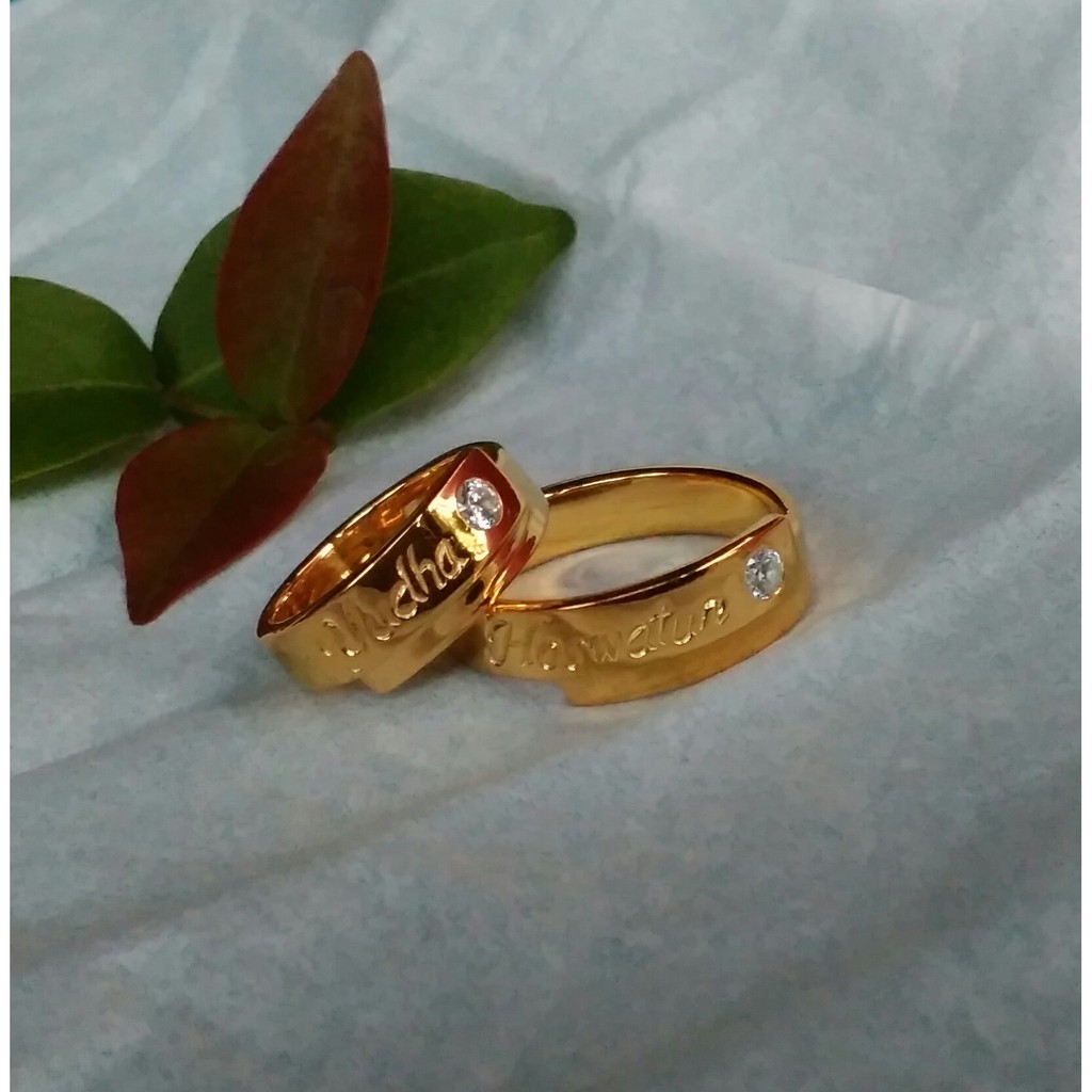Cincin Kawin Couple, Perak, Palladium, Tunangan CINCIN KAHWIN PERAK MURNI 925
