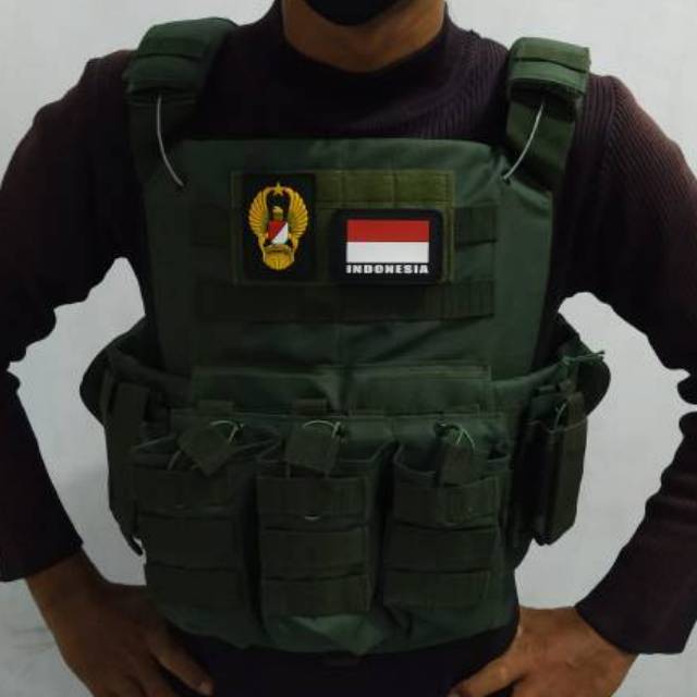 Rompi bodyvest hijau - rompi hijau TNI