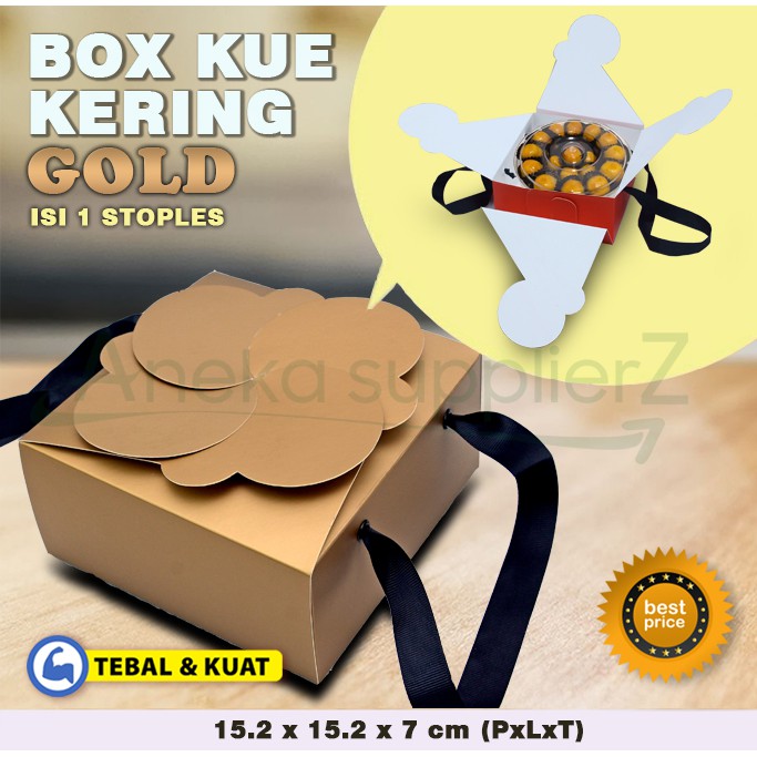 

Kotak Box Dus Kue Kering GOLD EMAS - Isi 1 Toples (3 PCS)
