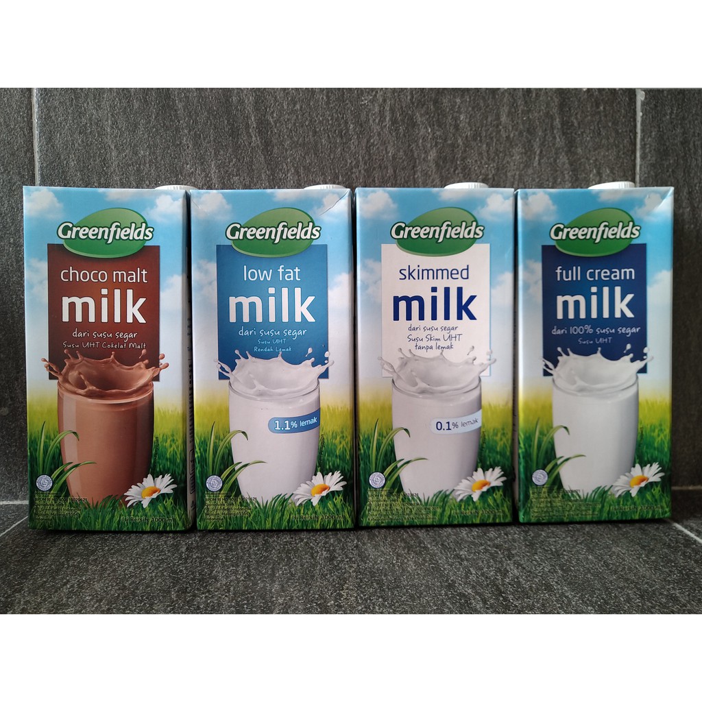 

SUSU UHT GREENFIELDS FULL CREAM / SKIM / LOW FAT / CHOC MALT 1000ML