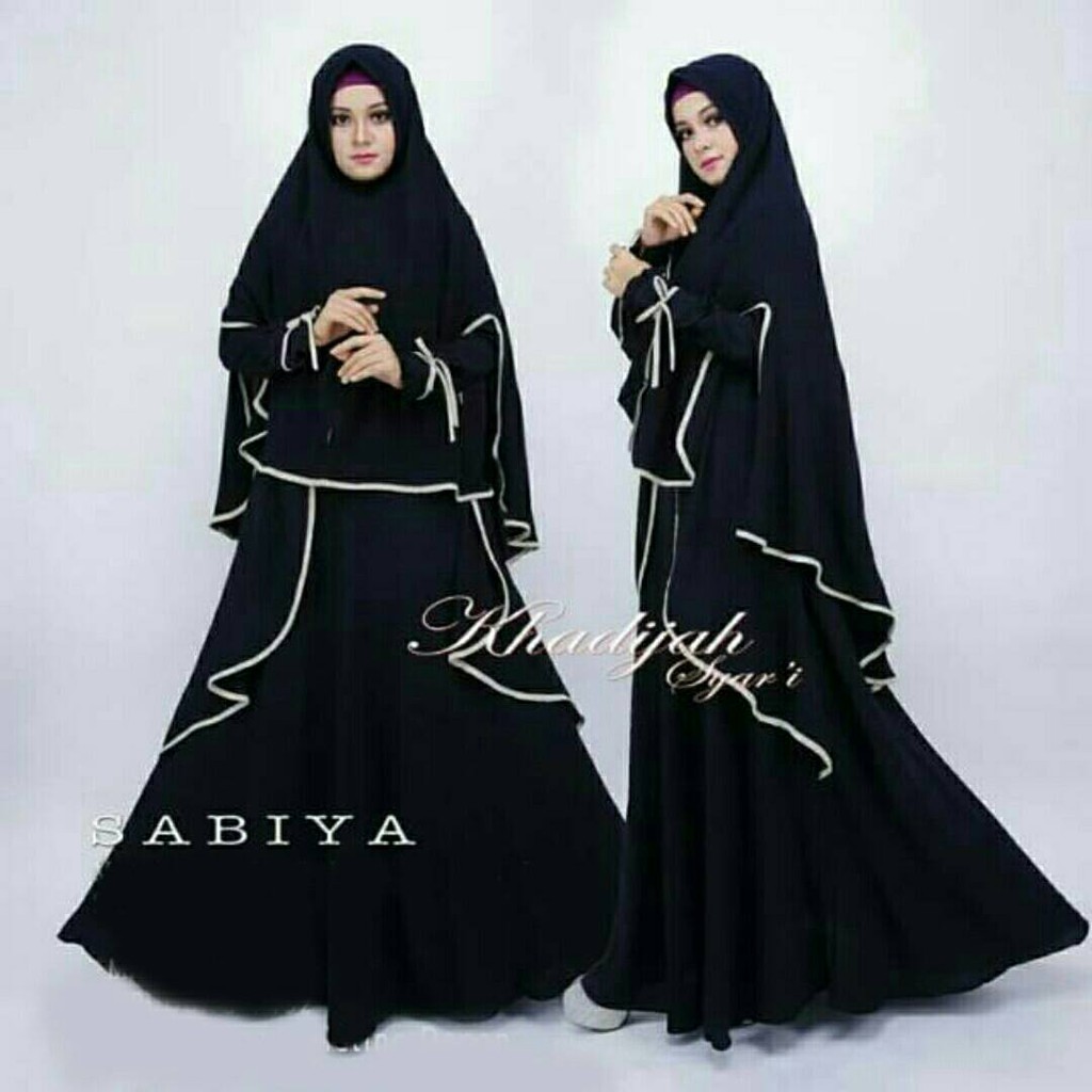 GAMIS SABIYA SYARI HITAM DRESS WANITA GAMIS MUSLIMAH 