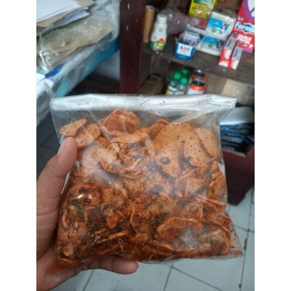 

salngemil Basreng Pedas daun jeruk Original asin daun jeruk (100/250/500gram)