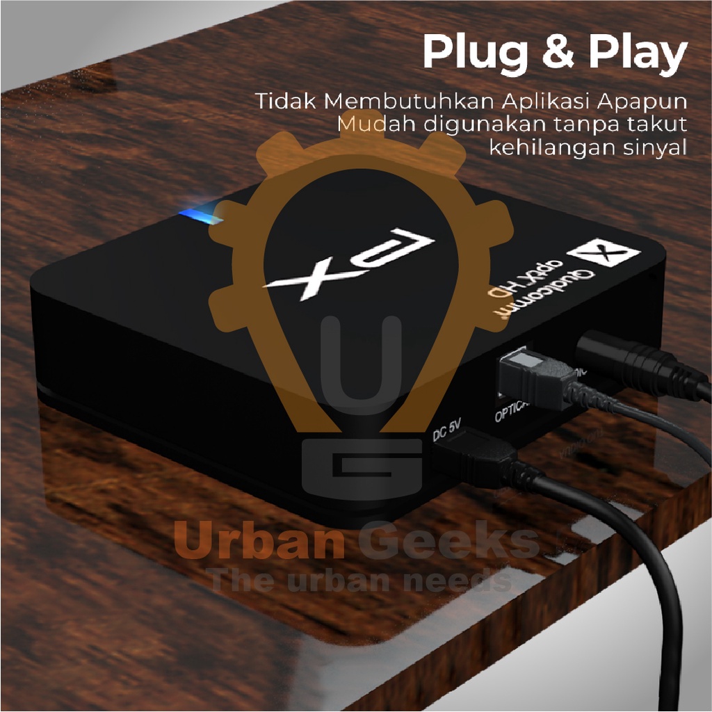 Audio Receiver Bluetooth 5.0 aptX HD Aux 3.5mm Optic PX BTR-1500HD