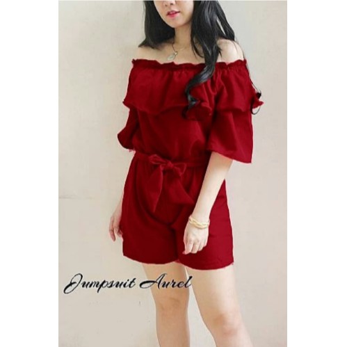 5059 jumpsuit scuba kombi sifon Jumpsuit lengan pendek jumpsuit murah Ukuran Fit L Jumpsuit Aurel