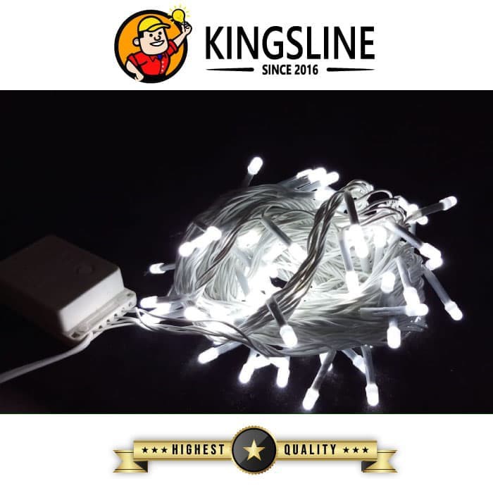 PREMIUM LAMPU TUMBLR NATAL CAFE CHRISTMAS LED KABEL PUTIH TEBAL WHITE PUTIH