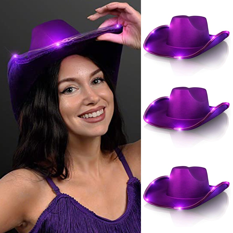 Topi Fedora Dengan Lampu LED Dapat Disesuaikan Untuk Pria Dan Wanita