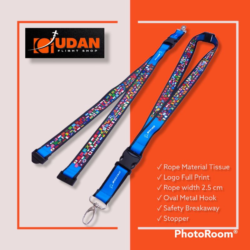 

Lanyard (Tali ID Card) Boeing World National Flags (Boeing Bendera)