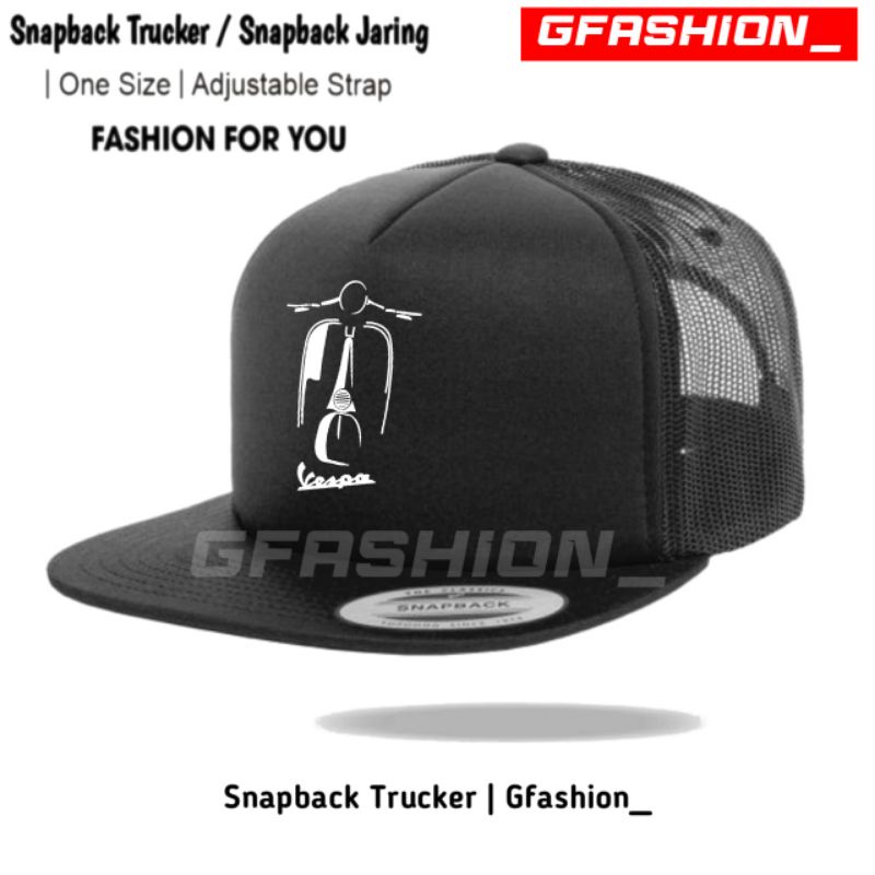 TOPI VESPA SNAPBACK JARING/ TOPI SNAPBACK TRUCKER/ TOPI VESPA