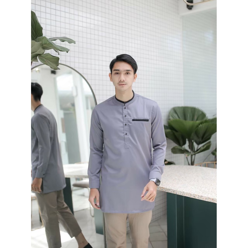 Baju Koko Pria Lengan Panjang / Baju Koko Pria Dewasa / Koko Kurta Lengan panjang / Baju Koko Kurta Pakistan Lengan Panjang / Baju Muslim Pria Lengan Panjang