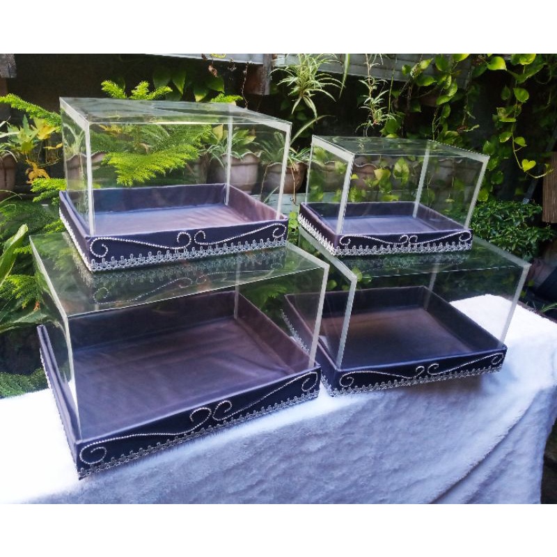 

( ISI 4 BOX ) KOTAK BOX SESERAHAN HANTARAN MIKA POLOS PERNIKAHAN LAMARAN PARCEL BINGKISAN ISI 4