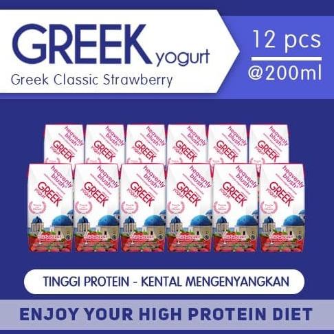 

(BISA COD) Yogurt Heavenly Blush Greek Strawberry Yoghurt 12 x 200 ml TERPERCAYA Kode 553