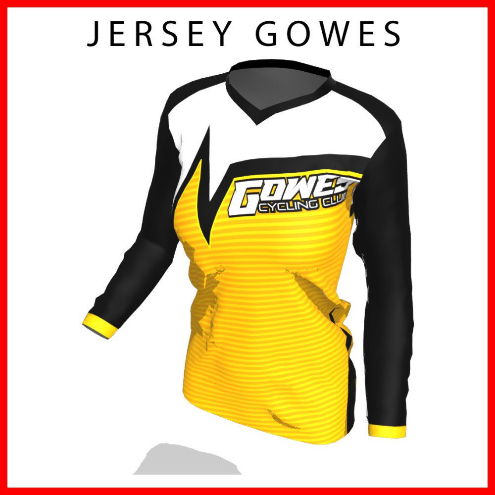 Baju Kaos Jersey Sepeda Gowes Wanita Cewek Perempuan Lengan Panjang Printing-96