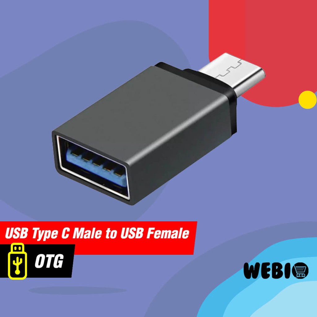 Converter OTG Type C Male To USB Female Mini Plug Connector Adapter Garansi 1 Bulan Bahan Metal