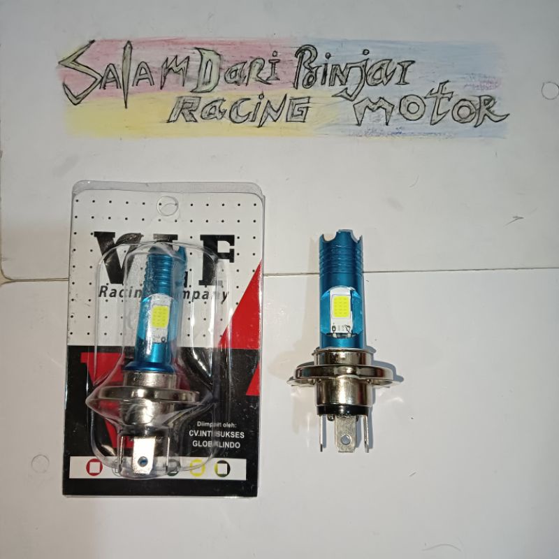 BOLA LAMPU LED DEPAN H4 PUTIH MOTOR VIXION OLD NEW SCOOPY FI MEGAPRO CBR CB150R NINJA TIGER VERZA