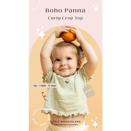 BOHOPANNA Curly Crop Top - Kaos Atasan Anak Perempuan