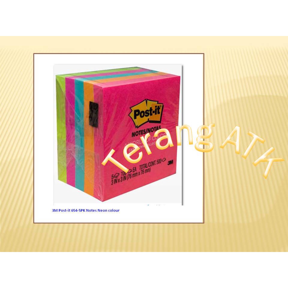 

Post it Warna-Warni 654 Merek 3M [Isi 5 pad]