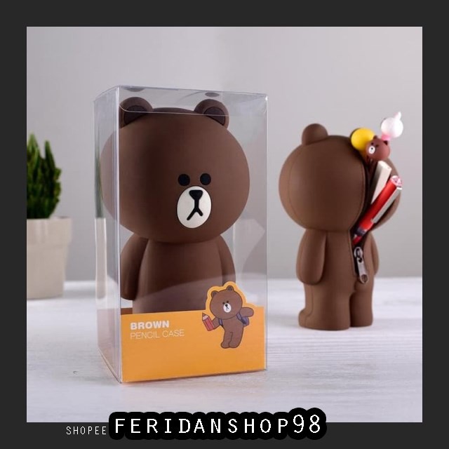 

FS424 TEMPAT PENSIL KOTAK PENSIL DAN ATK ALAT TULIS LINE BROWN CONY ORIGINAL WATERPROOF - BROWN COKL