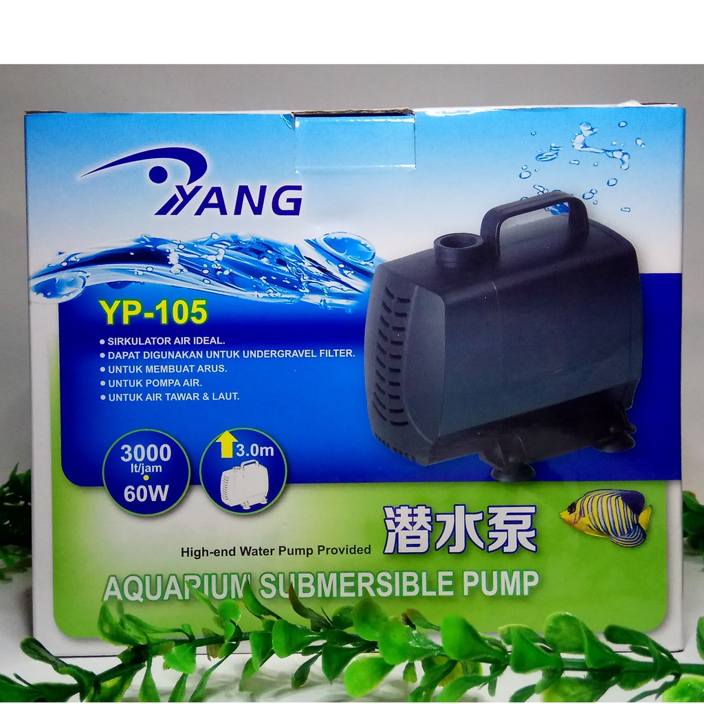 POMPA AIR CELUP/ POMPA KOLAM YANG YP 105 Dorong H.Max 3 Meter/ POMPA HIDROPONIK