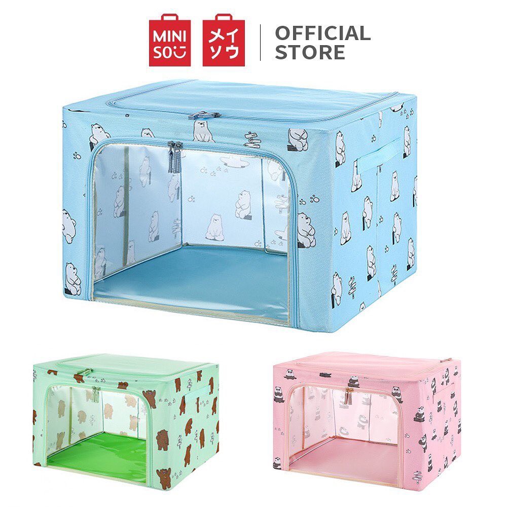 MINISO Official We Bare Bears Storage box 66L / rak penyimpanan / rak lipat
