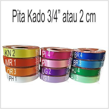 Pita Kado Jepang Polos 3/4 inch atau 2cm