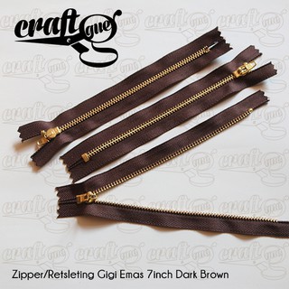 Zipper Resleting Ritsleting Besi  Gigi Emas  7inch Shopee 