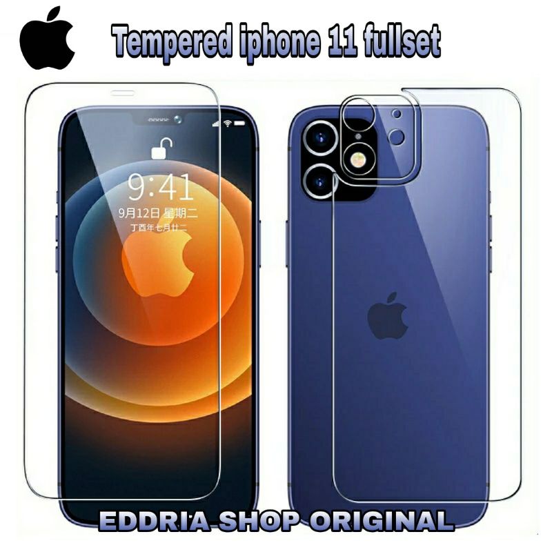 IPHONE 11 TEMPERED GLASS FULL COVER 3 IN 1 ORIGINAL 100%