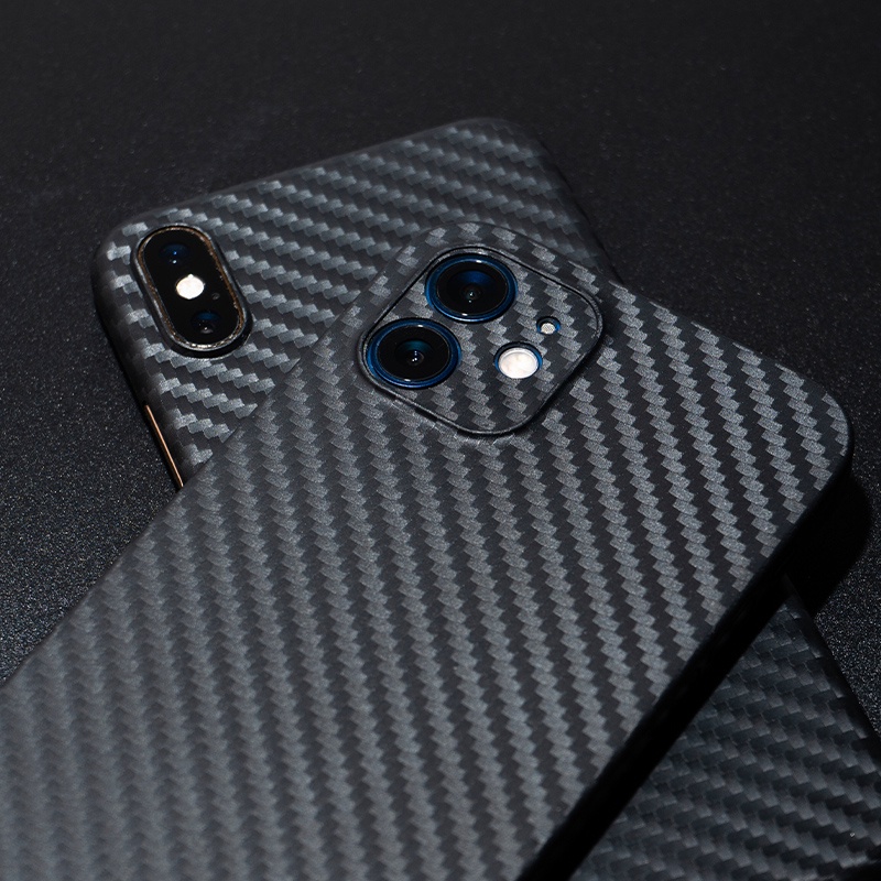 (Hard Case) Hard Case PC Ultra Slim Motif Carbon Fiber Untuk iPhone 13 12 Pro Max mini 11 Pro Max 8 7 Plus X XS XR