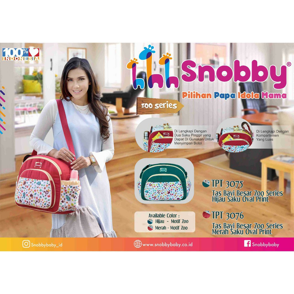 Snobby  TPT3075 Tas Bayi Besar Saku Oval Zoo Series