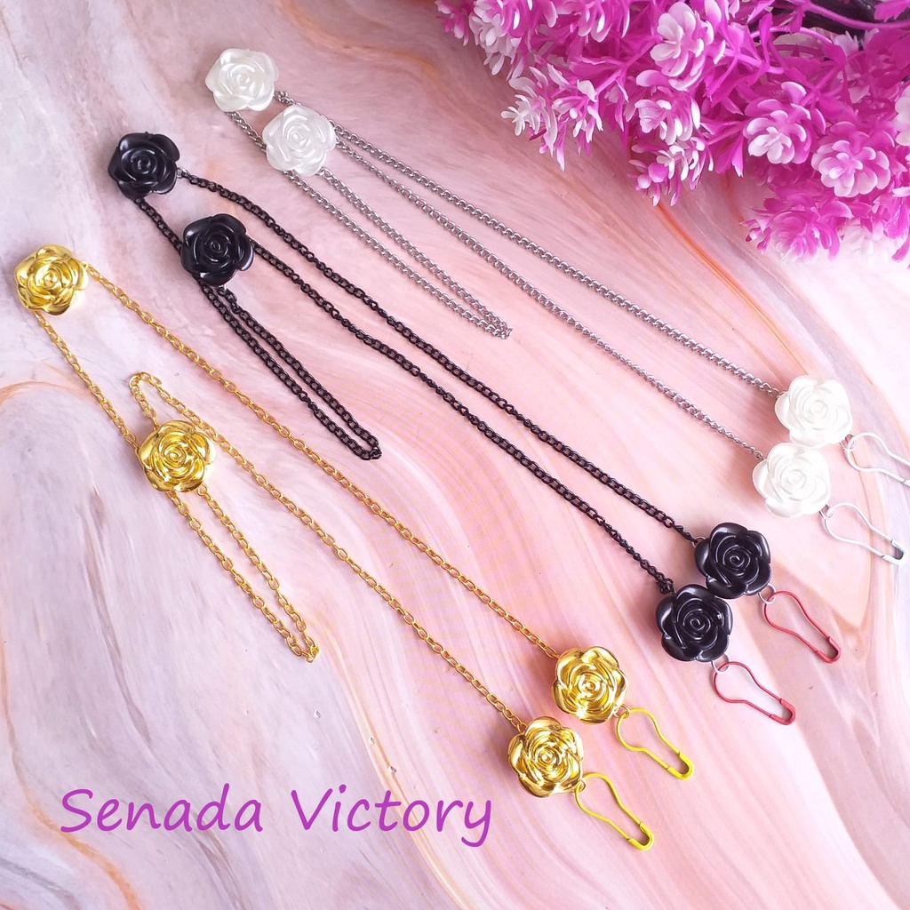 Senada Victory Kalung Masker Rantai Bunga Handmade Konektor Tali Masker