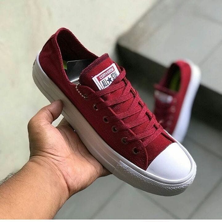 Sepatu Converse CT Chuck Taylor Merah Maron Sneakers Casual Sekolah Kuliah Kerja Kado Hadiah Ultah