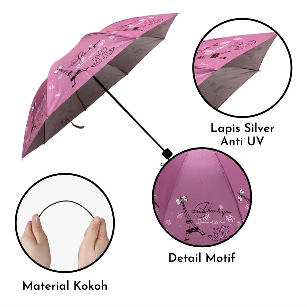 Umbrella Payung Lipat Otomatis 3D Magic Anti Uv Proteciton Payung Lipat Lucu Unik Ke44