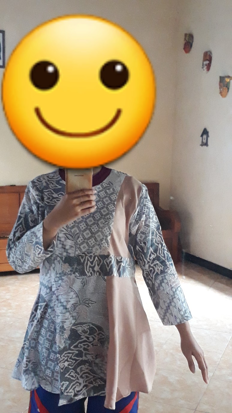 Tey-17 Batik Wanita Asj Sa Hrb026 Kenongo Kemeja Tosca Pendek