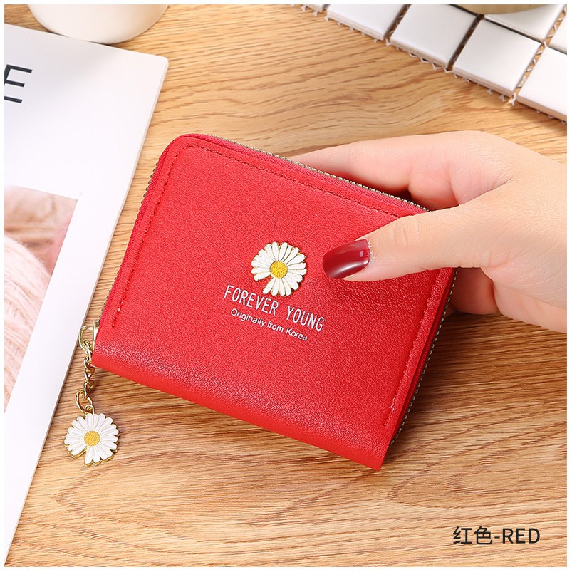 GO! DL381 Dompet Wanita Koin Motif Bunga Daisy free gantungan bunga Korean Fashion