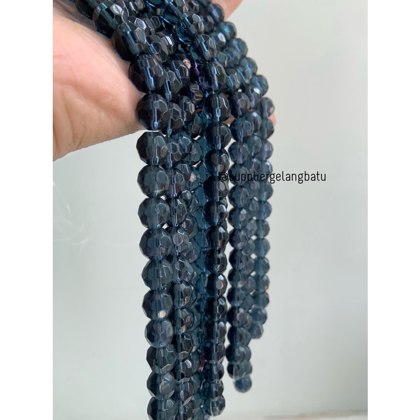 kristal bola dunia cutting 10mm BLACK QUARTZ HITAM bening ceko bulat bahan kalung gelang kerajinan tangan manik crystal