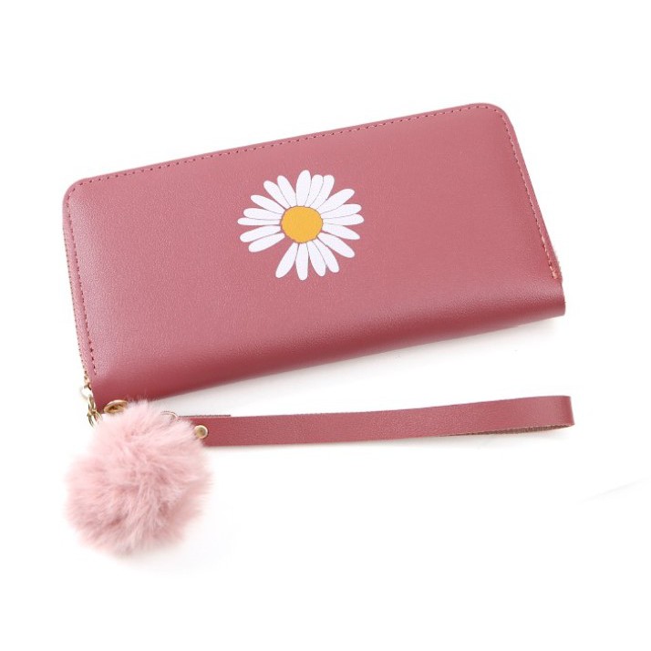 WBS - Dompet Wanita Koin / kartu Dompet Wanita Panjang Motif Bunga Daisy Korean Fashion / TF048-1