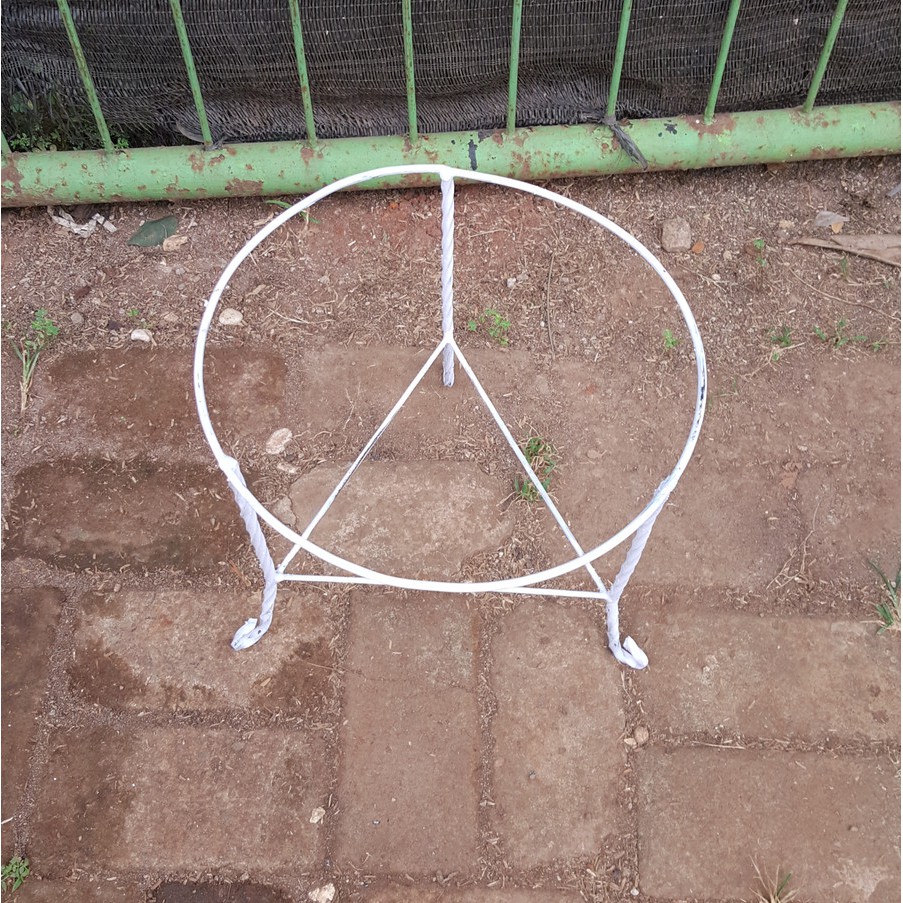 RAK BESI POT BUNGA SATUAN POT 35 PENDEK GOJEK GRAB ONLY (PUTIH)