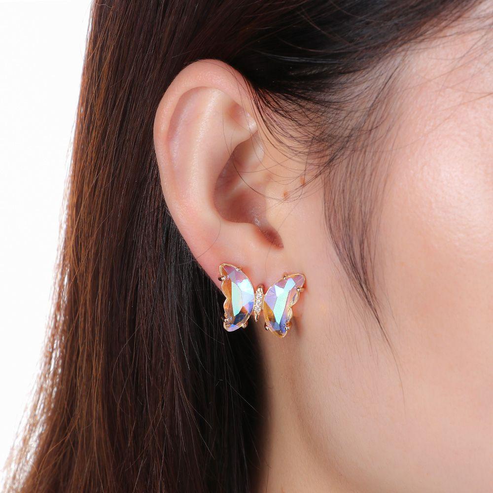 Lily 1pasang Anting Tusuk Kaca Aksesoris Perhiasan Retro Piercing Jewelry