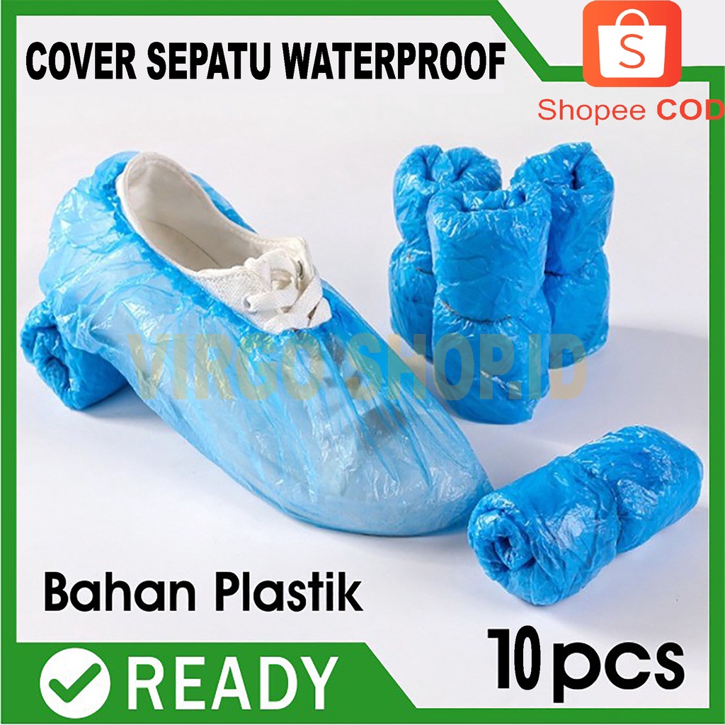 Sarung Sepatu Pelindung Sepatu Hujan - Cover Shoes Unisex Sekali Pakai 1 Ikat Isi 10 Pcs